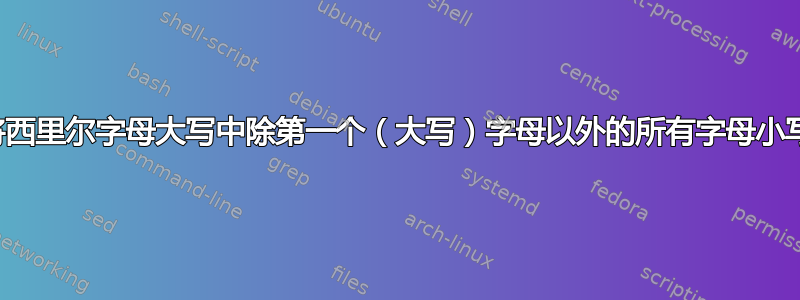 将西里尔字母大写中除第一个（大写）字母以外的所有字母小写