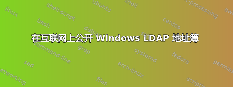 在互联网上公开 Windows LDAP 地址簿