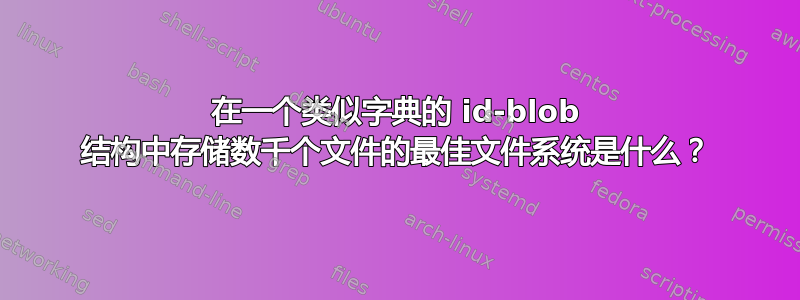 在一个类似字典的 id-blob 结构中存储数千个文件的最佳文件系统是什么？