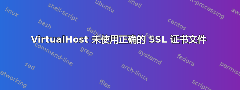 VirtualHost 未使用正确的 SSL 证书文件