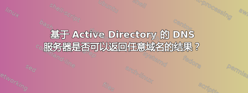 基于 Active Directory 的 DNS 服务器是否可以返回任意域名的结果？