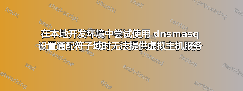 在本地开发环境中尝试使用 dnsmasq 设置通配符子域时无法提供虚拟主机服务