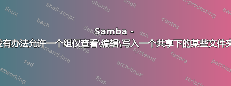 Samba - 有没有办法允许一个组仅查看\编辑\写入一个共享下的某些文件夹？