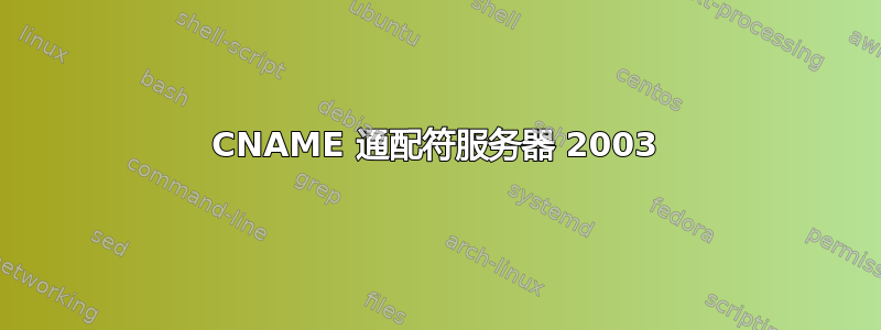 CNAME 通配符服务器 2003