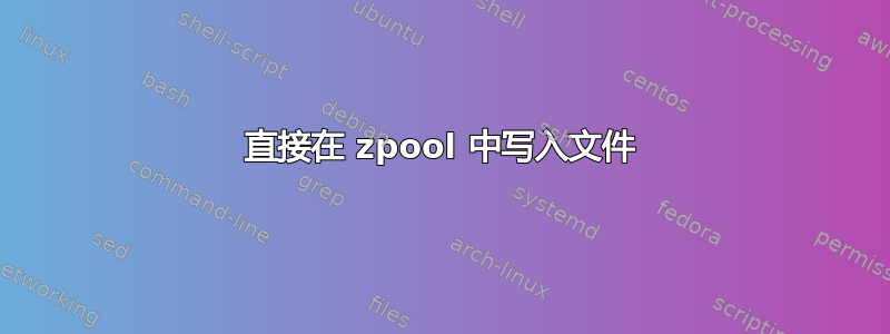 直接在 zpool 中写入文件