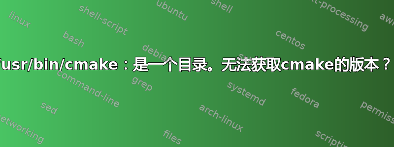 /usr/bin/cmake：是一个目录。无法获取cmake的版本？