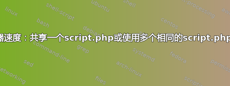 服务器速度：共享一个script.php或使用多个相同的script.php副本