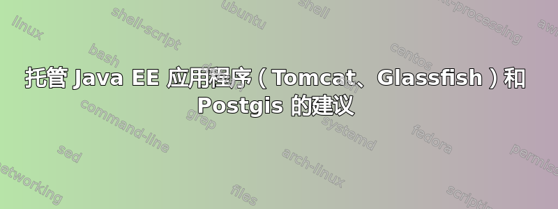 托管 Java EE 应用程序（Tomcat、Glassfish）和 Postgis 的建议