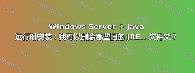 WIndows Server + Java 运行时安装：我可以删除哪些旧的 JRE.. 文件夹？