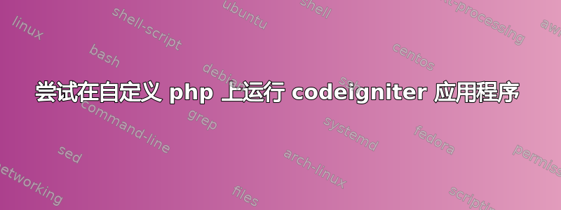 尝试在自定义 php 上运行 codeigniter 应用程序