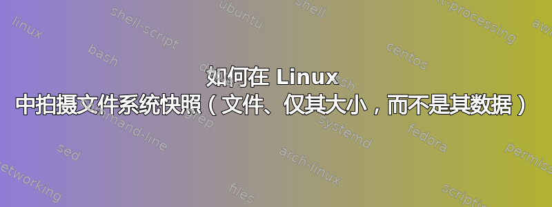 如何在 Linux 中拍摄文件系统快照（文件、仅其大小，而不是其数据）