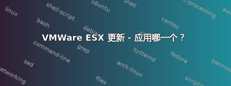 VMWare ESX 更新 - 应用哪一个？