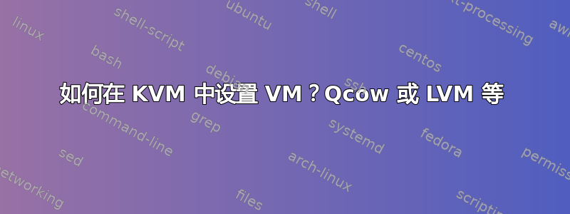 如何在 KVM 中设置 VM？Qcow 或 LVM 等