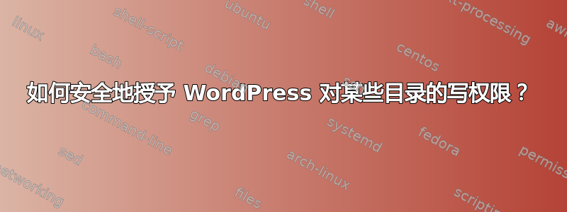 如何安全地授予 WordPress 对某些目录的写权限？