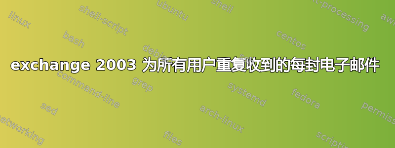 exchange 2003 为所有用户重复收到的每封电子邮件