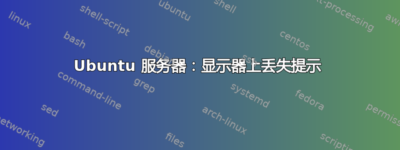 Ubuntu 服务器：显示器上丢失提示