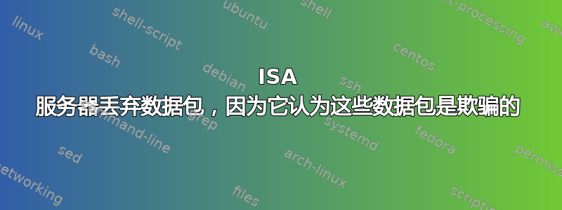 ISA 服务器丢弃数据包，因为它认为这些数据包是欺骗的