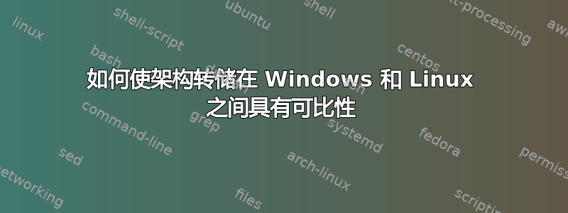 如何使架构转储在 Windows 和 Linux 之间具有可比性