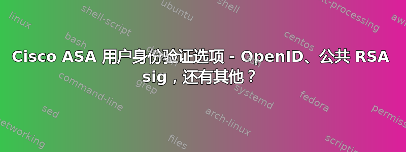 Cisco ASA 用户身份验证选项 - OpenID、公共 RSA sig，还有其他？