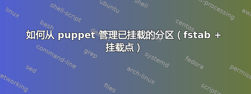 如何从 puppet 管理已挂载的分区（fstab + 挂载点）