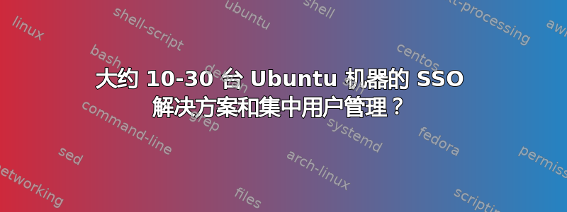 大约 10-30 台 Ubuntu 机器的 SSO 解决方案和集中用户管理？