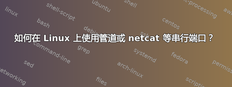 如何在 Linux 上使用管道或 netcat 等串行端口？