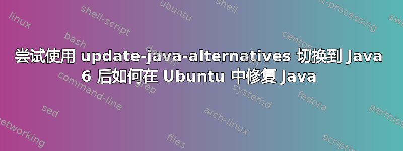 尝试使用 update-java-alternatives 切换到 Java 6 后如何在 Ubuntu 中修复 Java