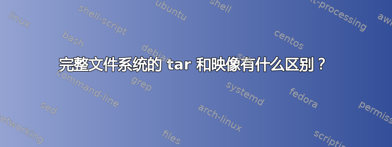 完整文件系统的 tar 和映像有什么区别？