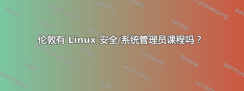 伦敦有 Linux 安全/系统管理员课程吗？