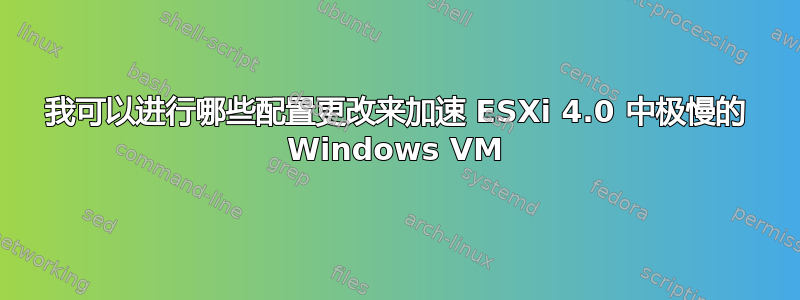 我可以进行哪些配置更改来加速 ESXi 4.0 中极慢的 Windows VM