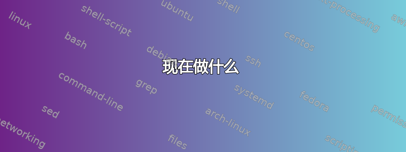 现在做什么