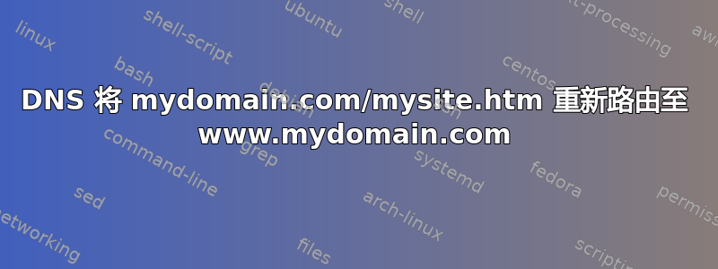 DNS 将 mydomain.com/mysite.htm 重新路由至 www.mydomain.com