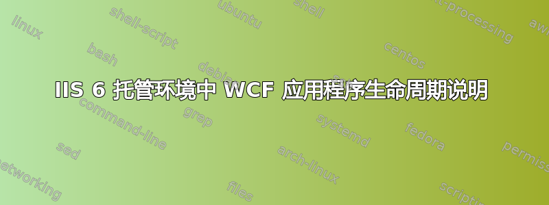 IIS 6 托管环境中 WCF 应用程序生命周期说明