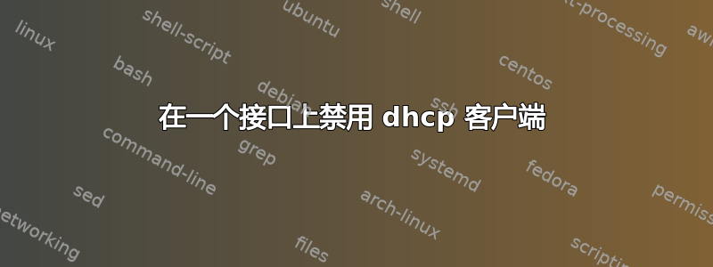 在一个接口上禁用 dhcp 客户端