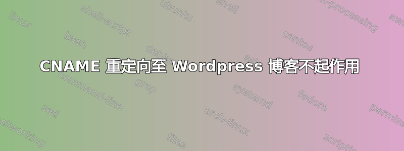 CNAME 重定向至 Wordpress 博客不起作用