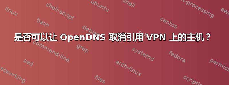 是否可以让 OpenDNS 取消引用 VPN 上的主机？