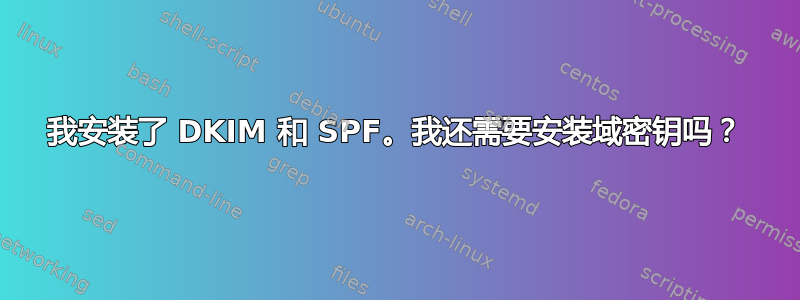 我安装了 DKIM 和 SPF。我还需要安装域密钥吗？