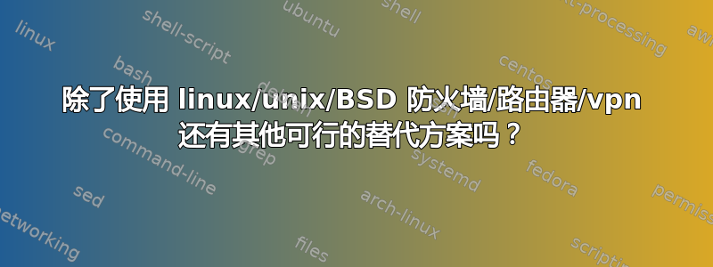 除了使用 linux/unix/BSD 防火墙/路由器/vpn 还有其他可行的替代方案吗？