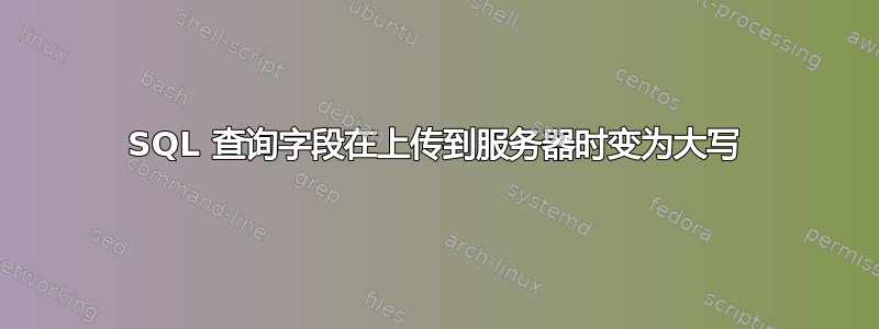 SQL 查询字段在上​​传到服务器时变为大写