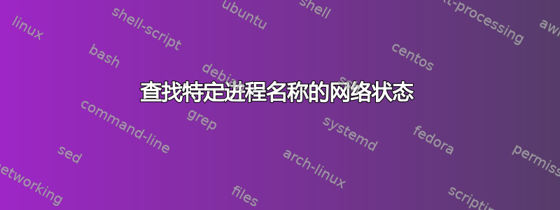 查找特定进程名称的网络状态