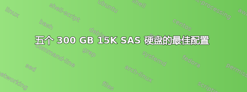 五个 300 GB 15K SAS 硬盘的最佳配置