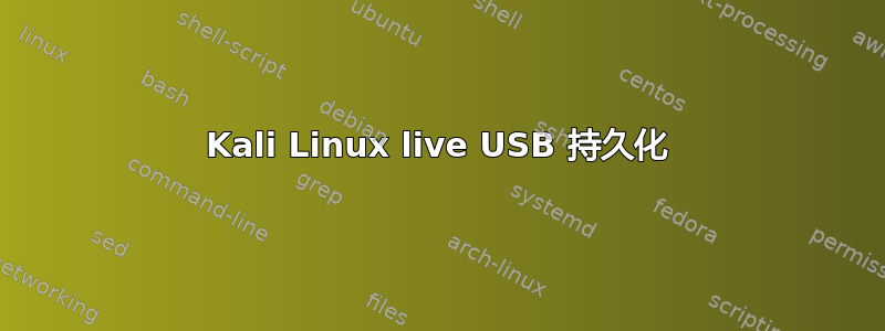 Kali Linux live USB 持久化