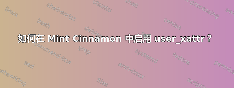 如何在 Mint Cinnamon 中启用 user_xattr？