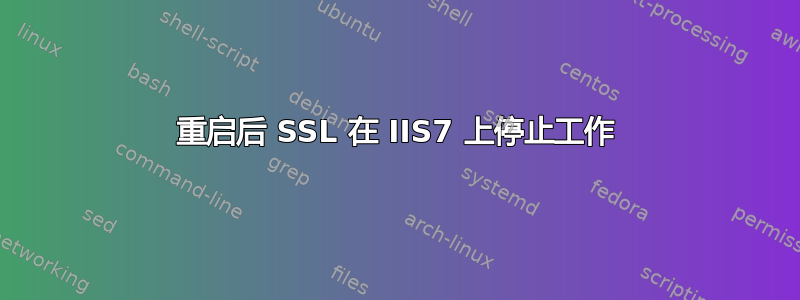 重启后 SSL 在 IIS7 上停止工作