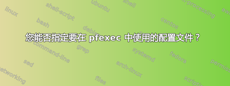 您能否指定要在 pfexec 中使用的配置文件？