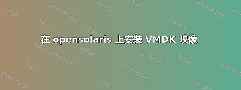 在 opensolaris 上安装 VMDK 映像