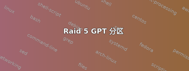 Raid 5 GPT 分区