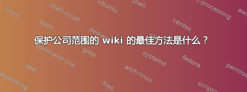 保护公司范围的 wiki 的最佳方法是什么？