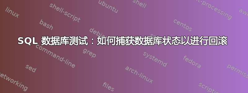 SQL 数据库测试：如何捕获数据库状态以进行回滚