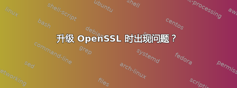 升级 OpenSSL 时出现问题？